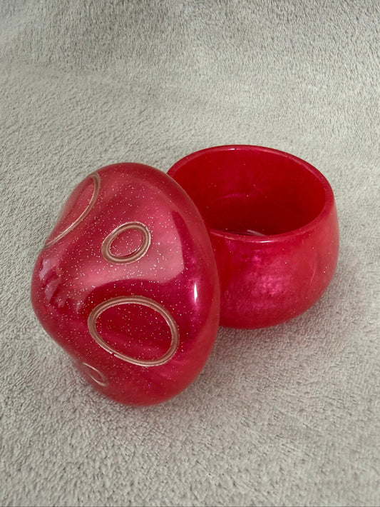Cherry Glitter Mushroom Trinket Jar