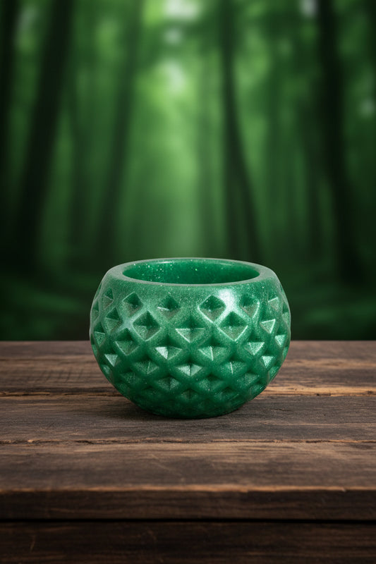 Handcrafted Emerald Green Resin Decorative Bowl