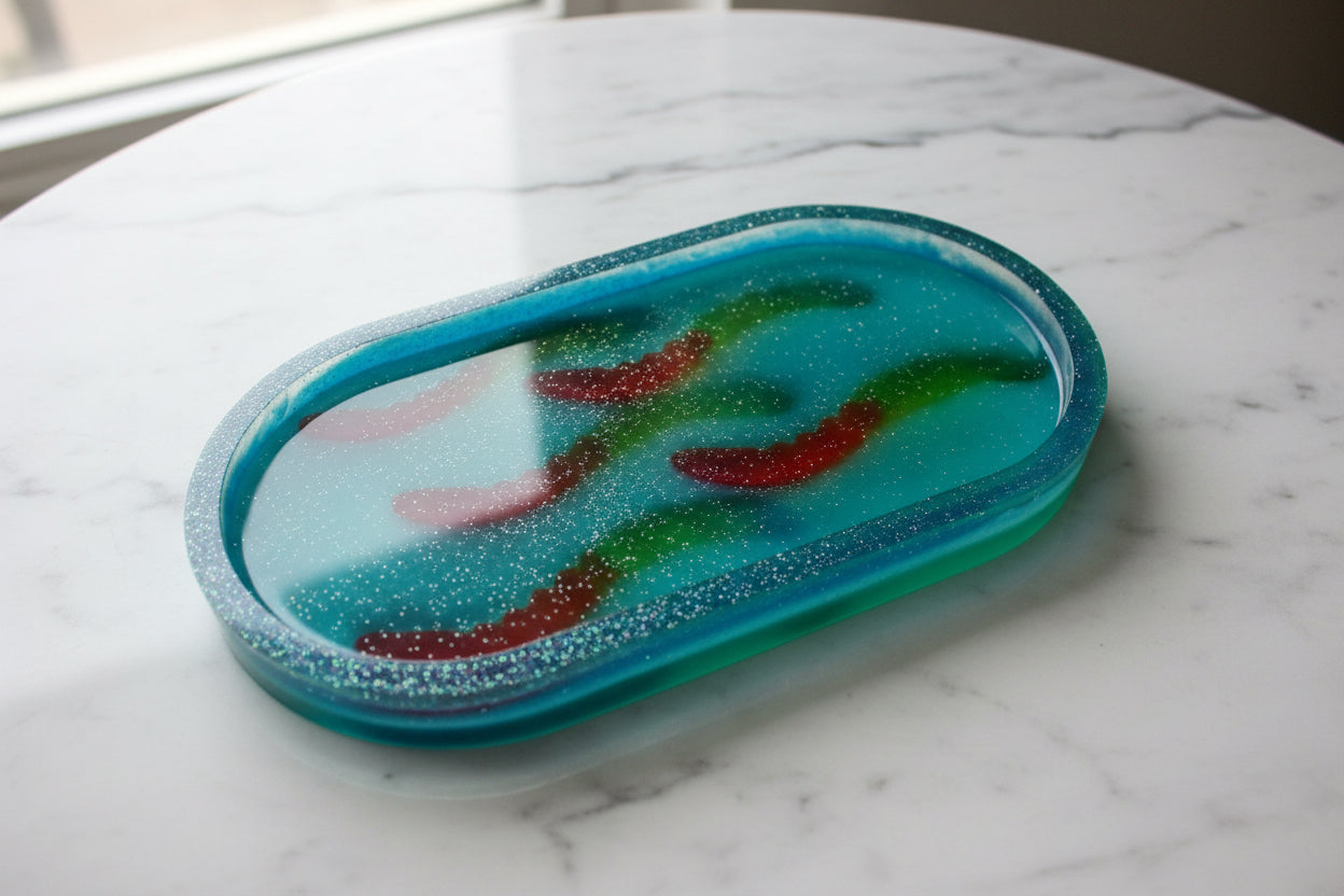 Ocean Gummy Worm Resin Trinket Tray