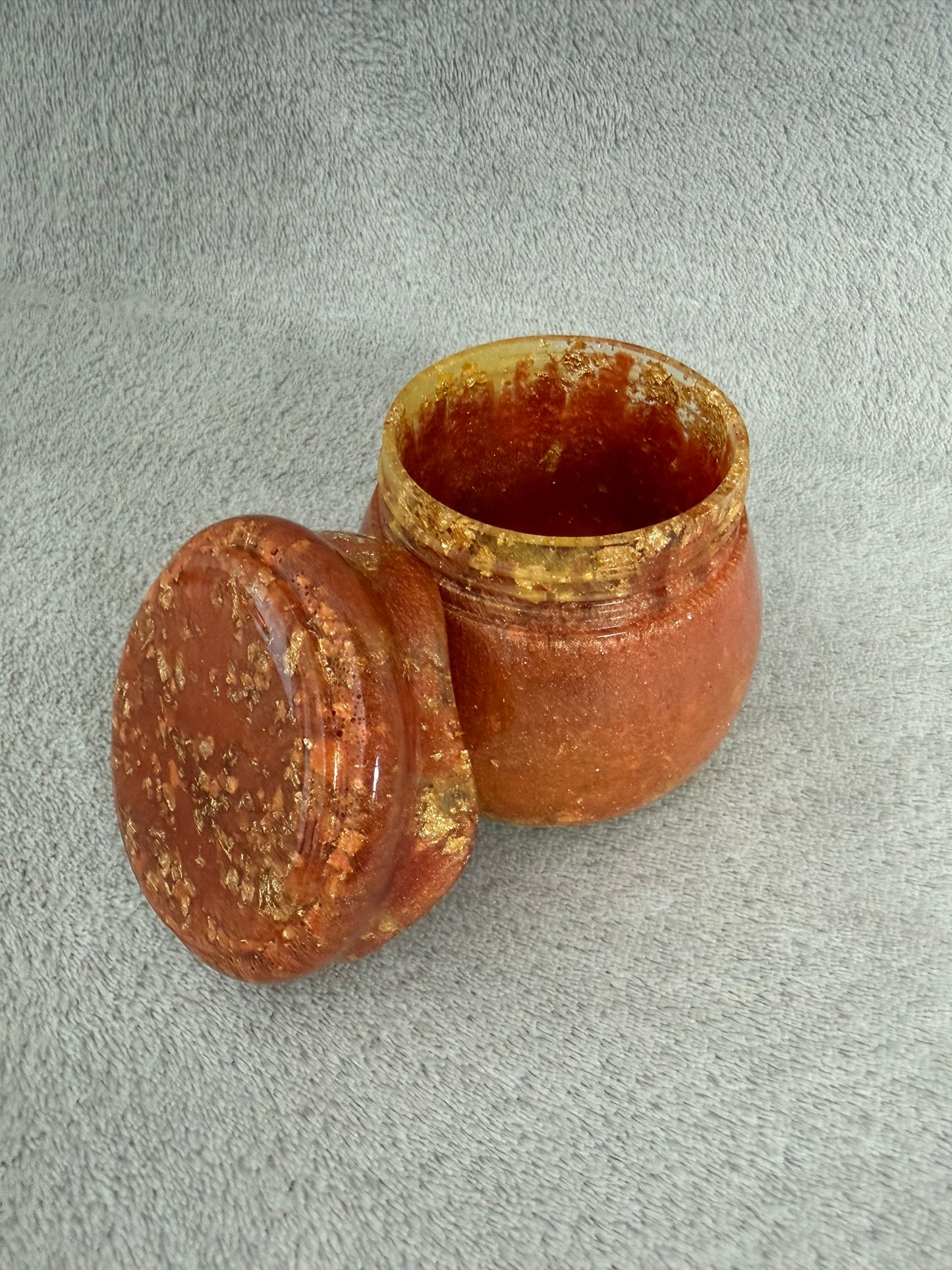 Golden Amber Trinket Jar