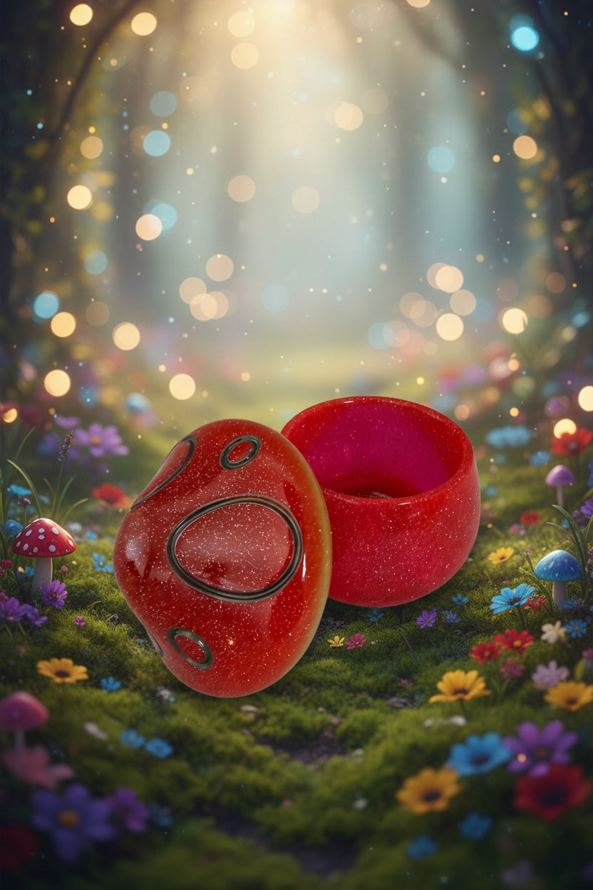 Handmade Red Mushroom Trinket Jar