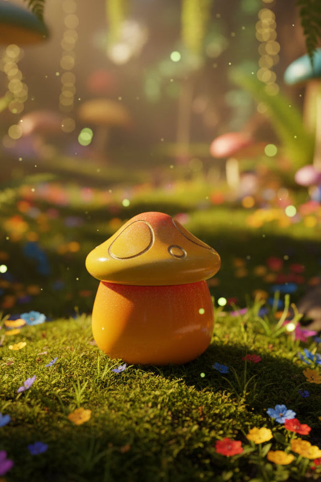 Handmade Sunset Glow Mushroom Trinket Jar