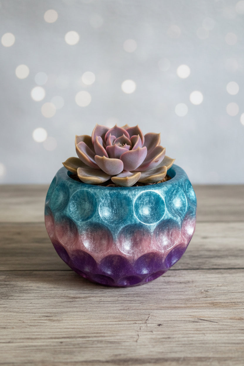 Handmade Ocean Pearl Resin Planter