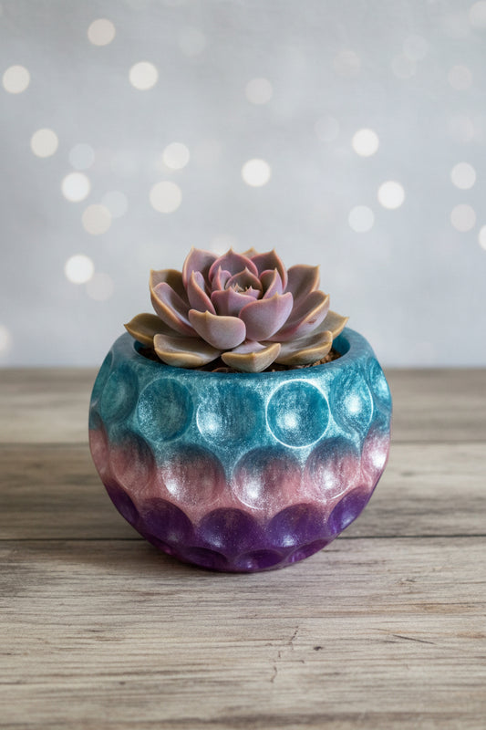 Handmade Ocean Pearl Resin Planter
