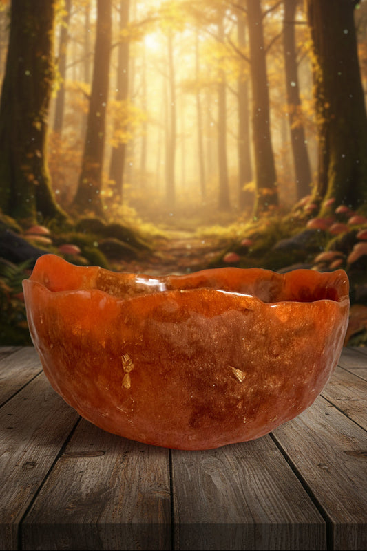 Handcrafted Amber Resin Decorative Bowl