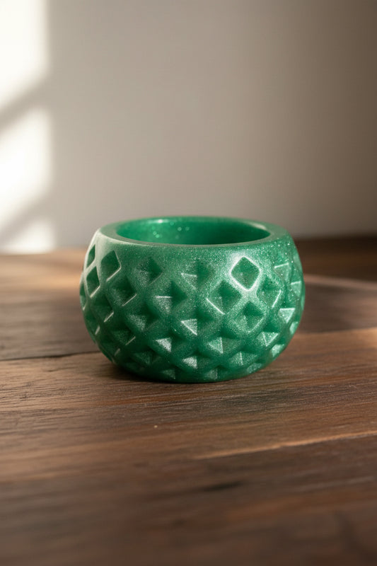 Handcrafted Emerald Green Resin Decorative Bowl