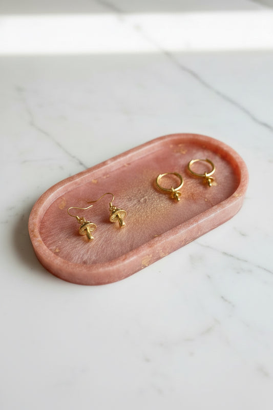 Rose Gold Resin Trinket Tray