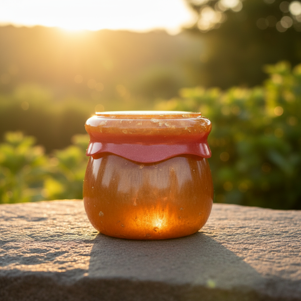 Handmade Amber Gold Keepsake Jar