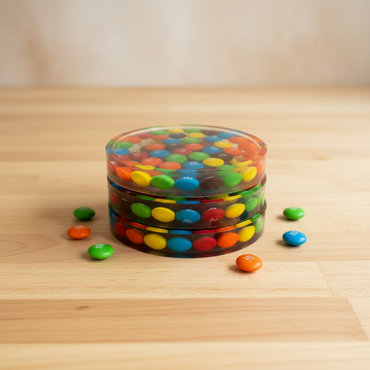 Handmade M&M Candy Resin Coaster Set